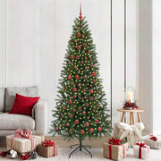 Kunstigt juletræ med 300 LED'er Grøn 210 cm PE og PVC
