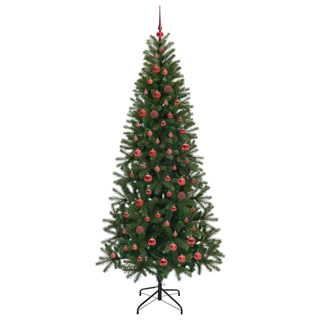 Kunstigt juletræ med 300 LED'er Grøn 210 cm PE og PVC