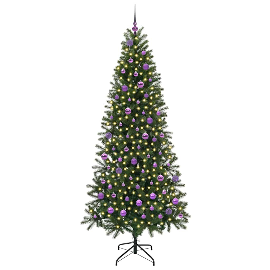 Kunstigt juletræ med 300 LED'er Grøn 210 cm PE og PVC