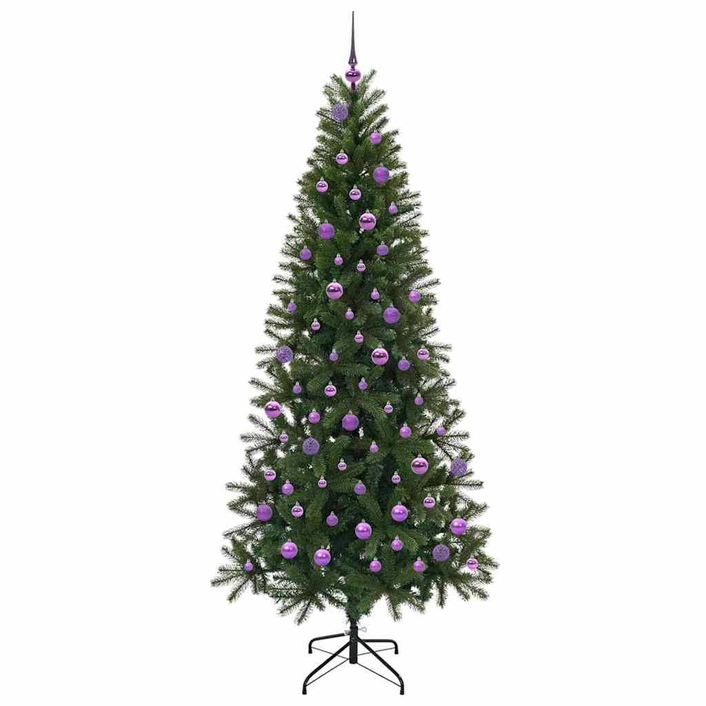 Kunstigt juletræ med 300 LED'er Grøn 210 cm PE og PVC
