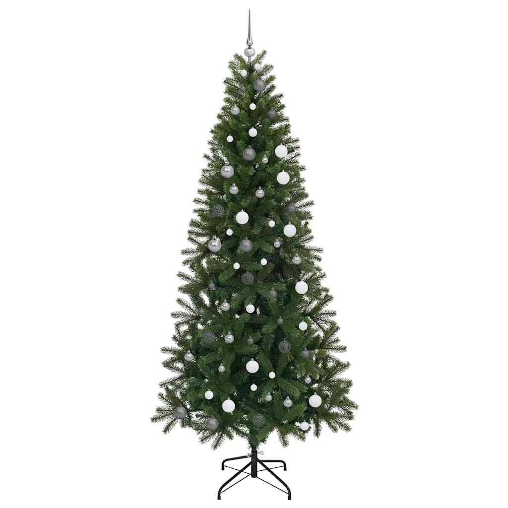 Kunstigt juletræ med 300 LED'er Grøn 240 cm PE og PVC