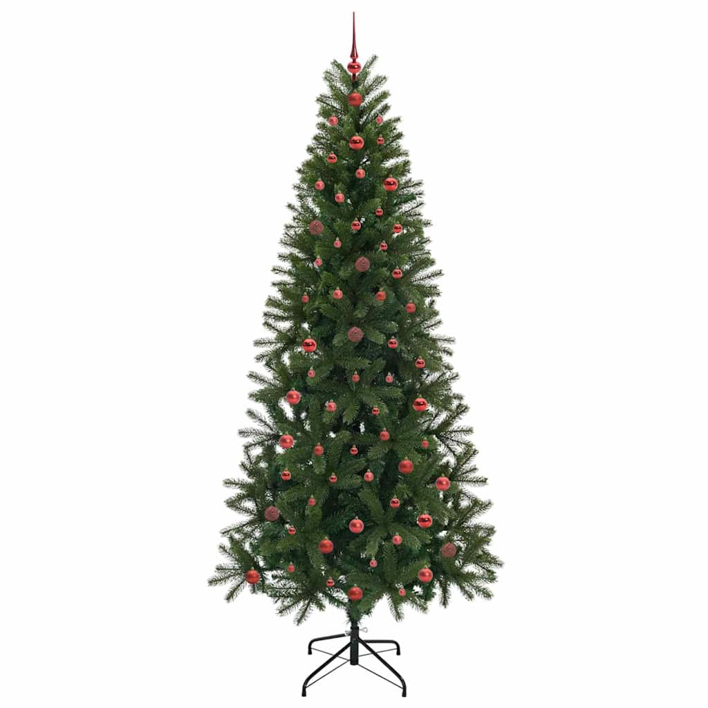 Kunstigt juletræ med 300 LED'er Grøn 240 cm PE og PVC