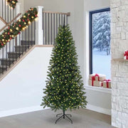 Kunstigt juletræ med 300 LED'er Grøn 240 cm PE og PVC