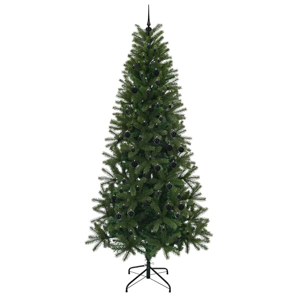 Kunstigt juletræ med 300 LED'er Grøn 240 cm PE og PVC