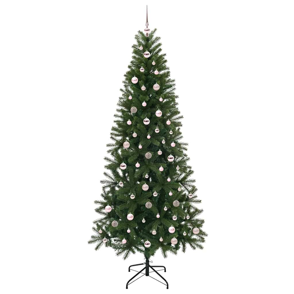 Kunstigt juletræ med 300 LED'er Grøn 240 cm PE og PVC