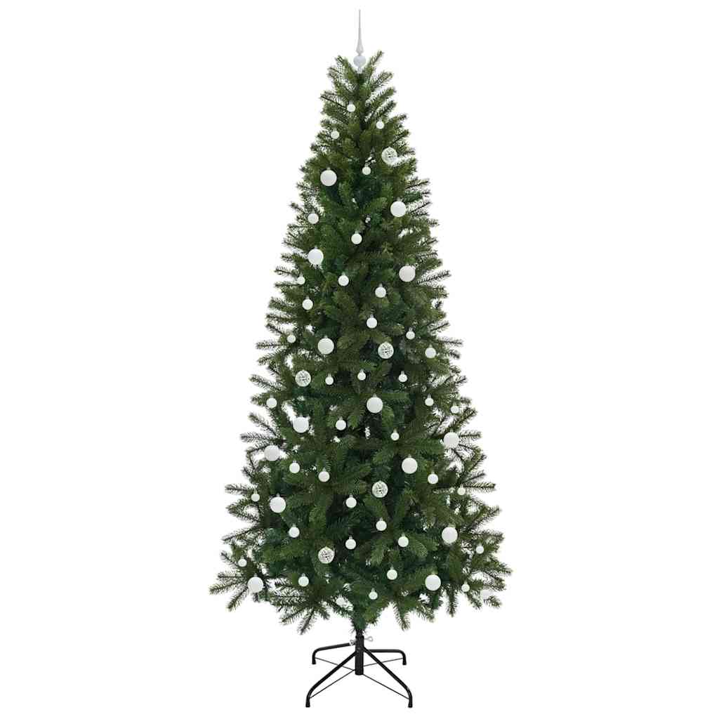 Kunstigt juletræ med 300 LED'er Grøn 240 cm PE og PVC