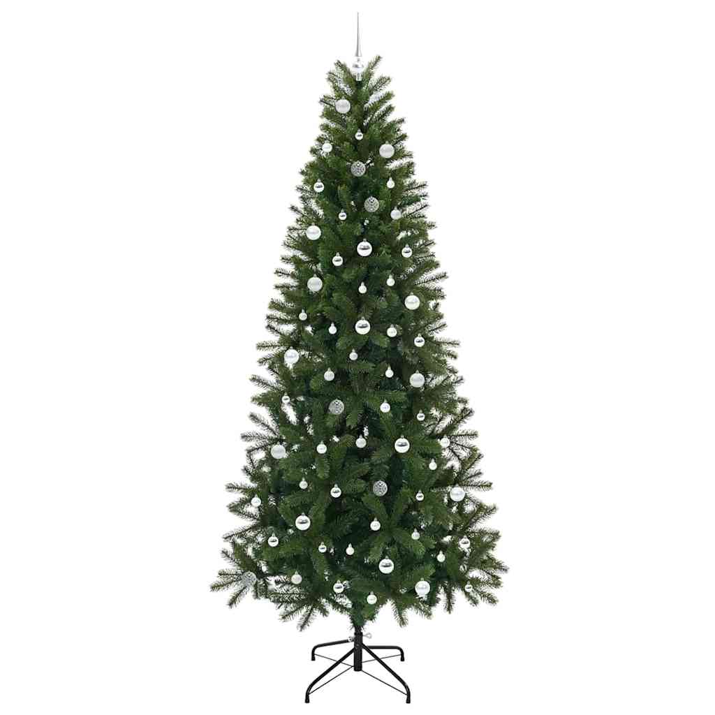Kunstigt juletræ med 300 LED'er Grøn 240 cm PE og PVC