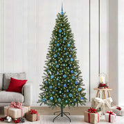 Kunstigt juletræ med 300 LED'er Grøn 240 cm PE og PVC