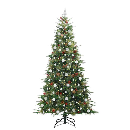 Kunstigt Hinged Juletræ med 300 LED'er Grøn 210 cm PE og PVC