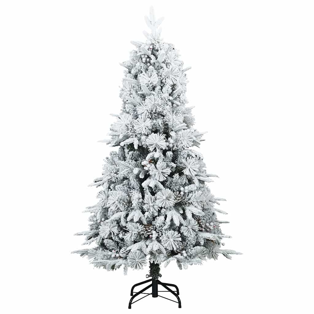 Kunstigt Hinged Juletræ med 150 LED'er Hvid 120 cm PE og PVC