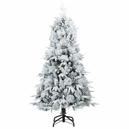 Kunstigt Hinged Juletræ med 150 LED'er Hvid 120 cm PE og PVC