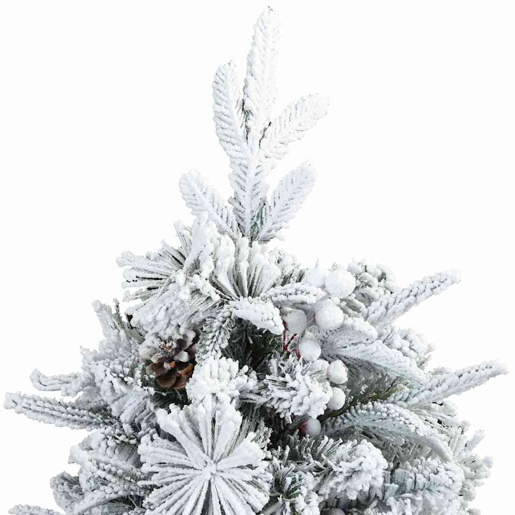Kunstigt Hinged Juletræ med 150 LED'er Hvid 150 cm PE og PVC