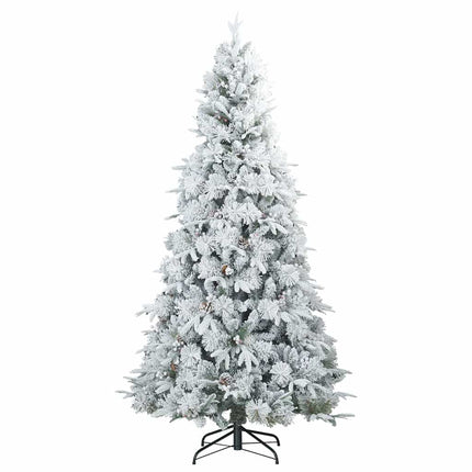 Kunstigt Hinged Juletræ med 300 LED'er Hvid 180 cm PE og PVC