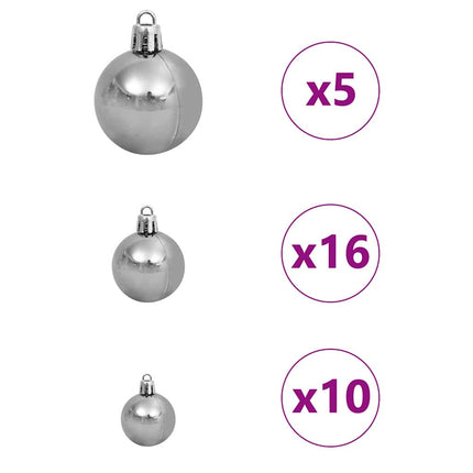 Kunstigt Hinged Juletræ med 300 LED'er Hvid 180 cm PE og PVC