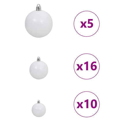 Kunstigt Hinged Juletræ med 300 LED'er Hvid 180 cm PE og PVC