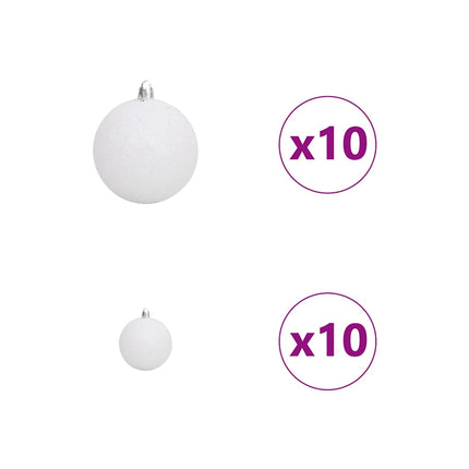 Kunstigt Hinged Juletræ med 300 LED'er Hvid 180 cm PE og PVC