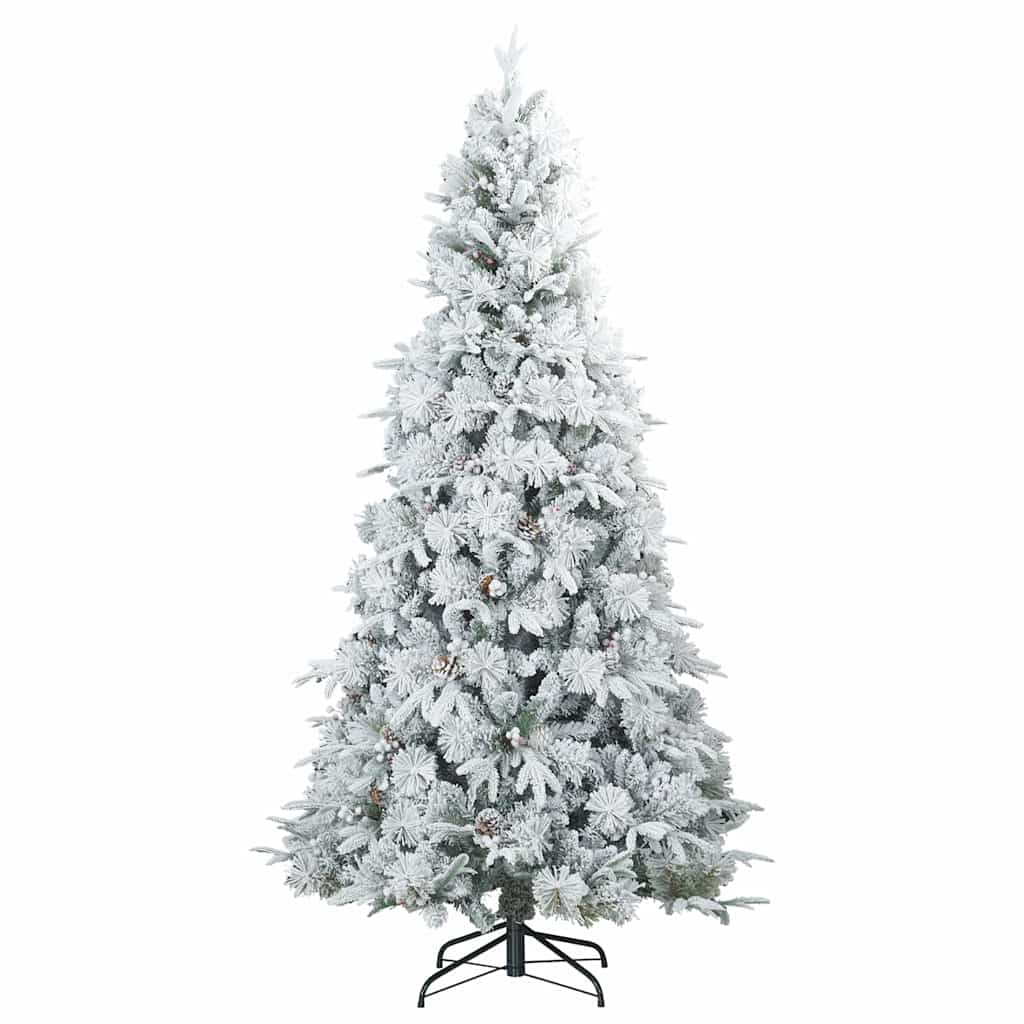 Kunstigt Hinged Juletræ med 300 LED'er Hvid 180 cm PE og PVC