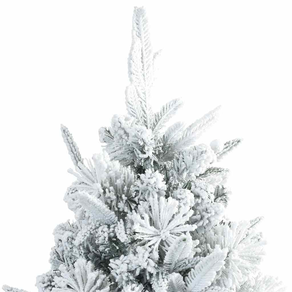 Kunstigt Hinged Juletræ med 300 LED'er Hvid 210 cm PE og PVC