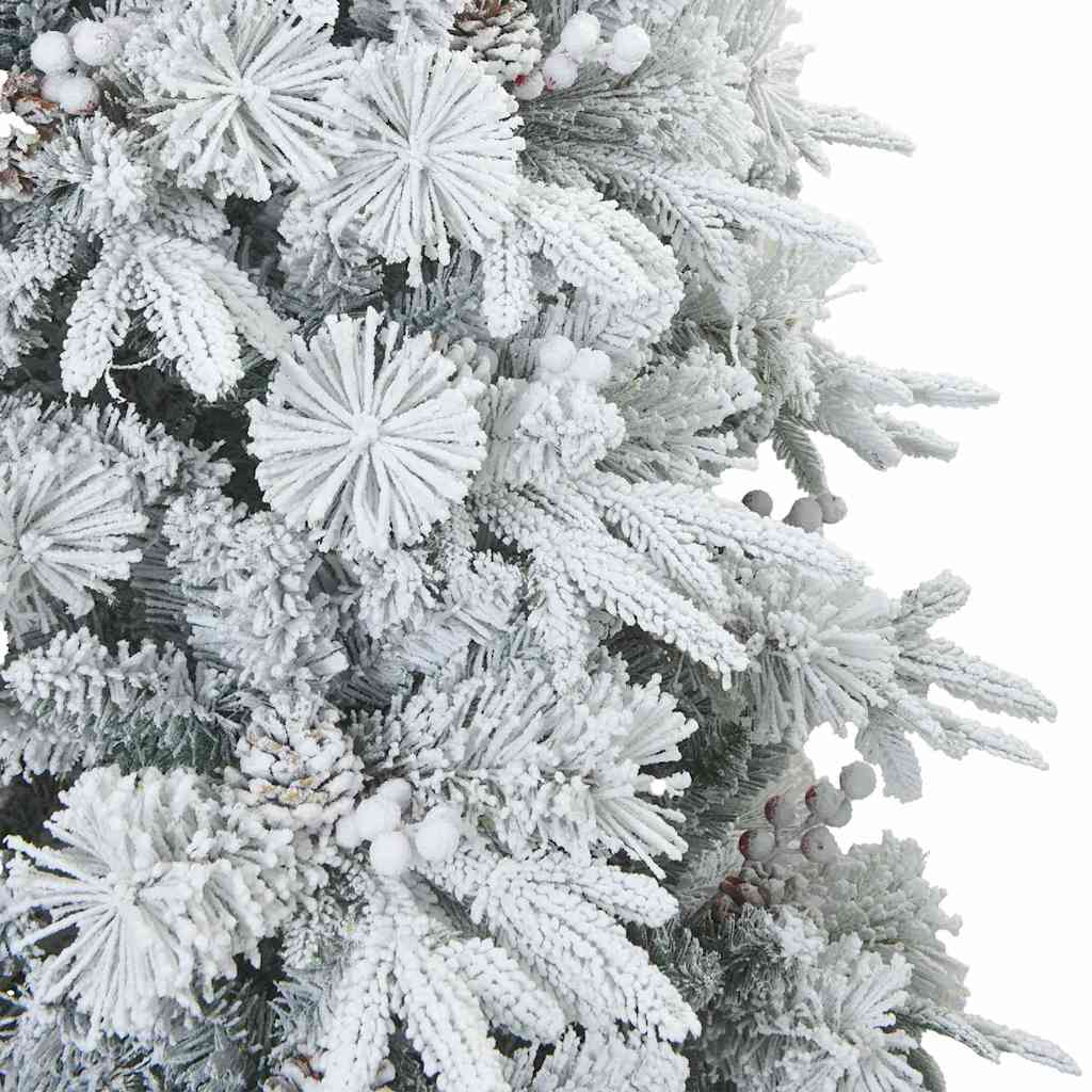 Kunstigt Hinged Juletræ med 300 LED'er Hvid 210 cm PE og PVC