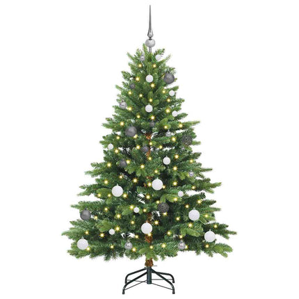 Kunstigt juletræ med 150 LED'er Grøn 150 cm PE og PVC