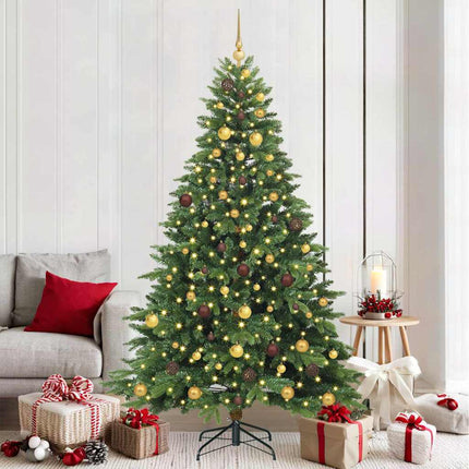Kunstigt juletræ med 300 LED'er Grøn 210 cm PE og PVC
