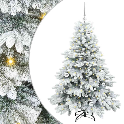 Kunstigt juletræ med 150 LED'er Hvid 150 cm PE og PVC