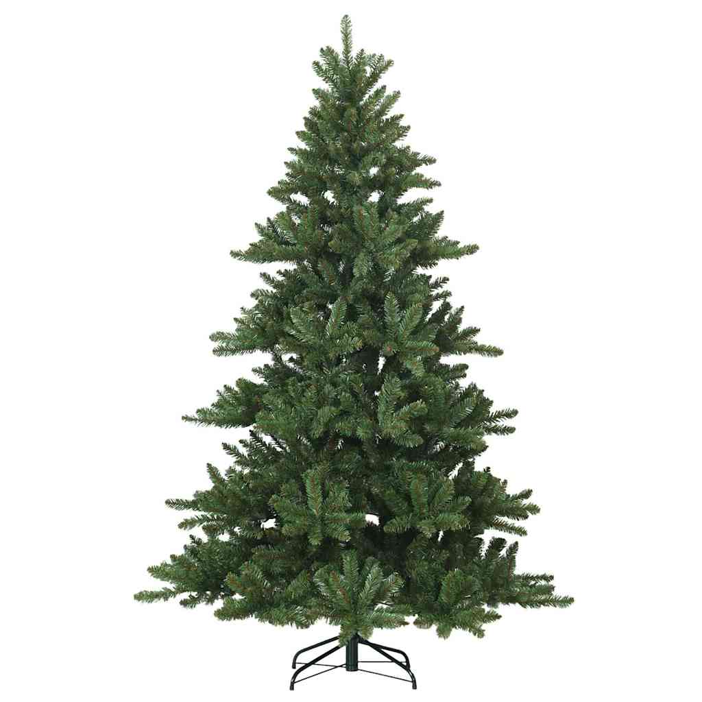 Kunstigt Hinged Juletræ med 300 LED'er Grøn 210 cm PVC og Stål