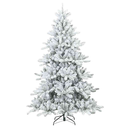 Kunstigt Hinged Juletræ med 300 LED'er Hvid 240 cm PVC og Stål
