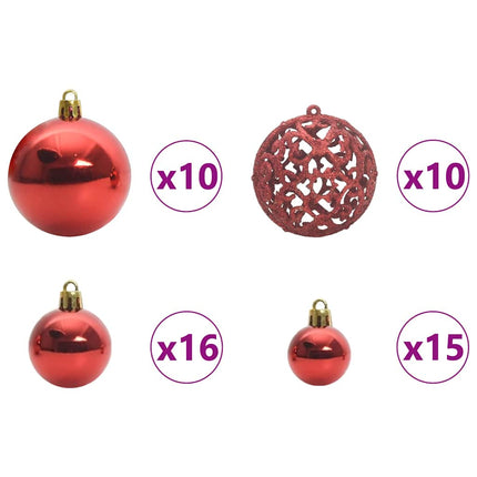 Kunstigt Hinged Juletræ med 300 LED'er Hvid 240 cm PVC og Stål