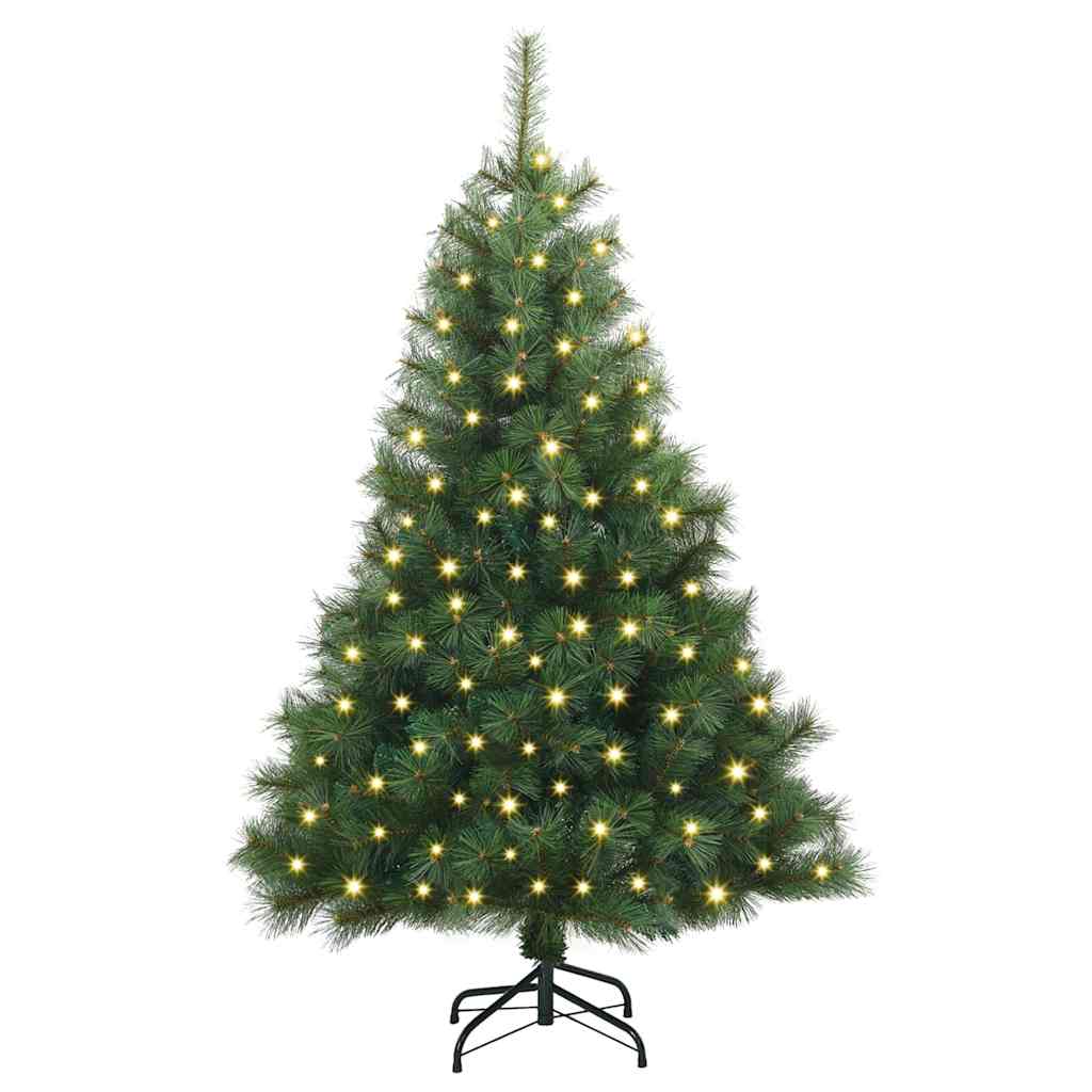 Kunstigt juletræ med 150 LED'er Grøn 120 cm PE og PVC