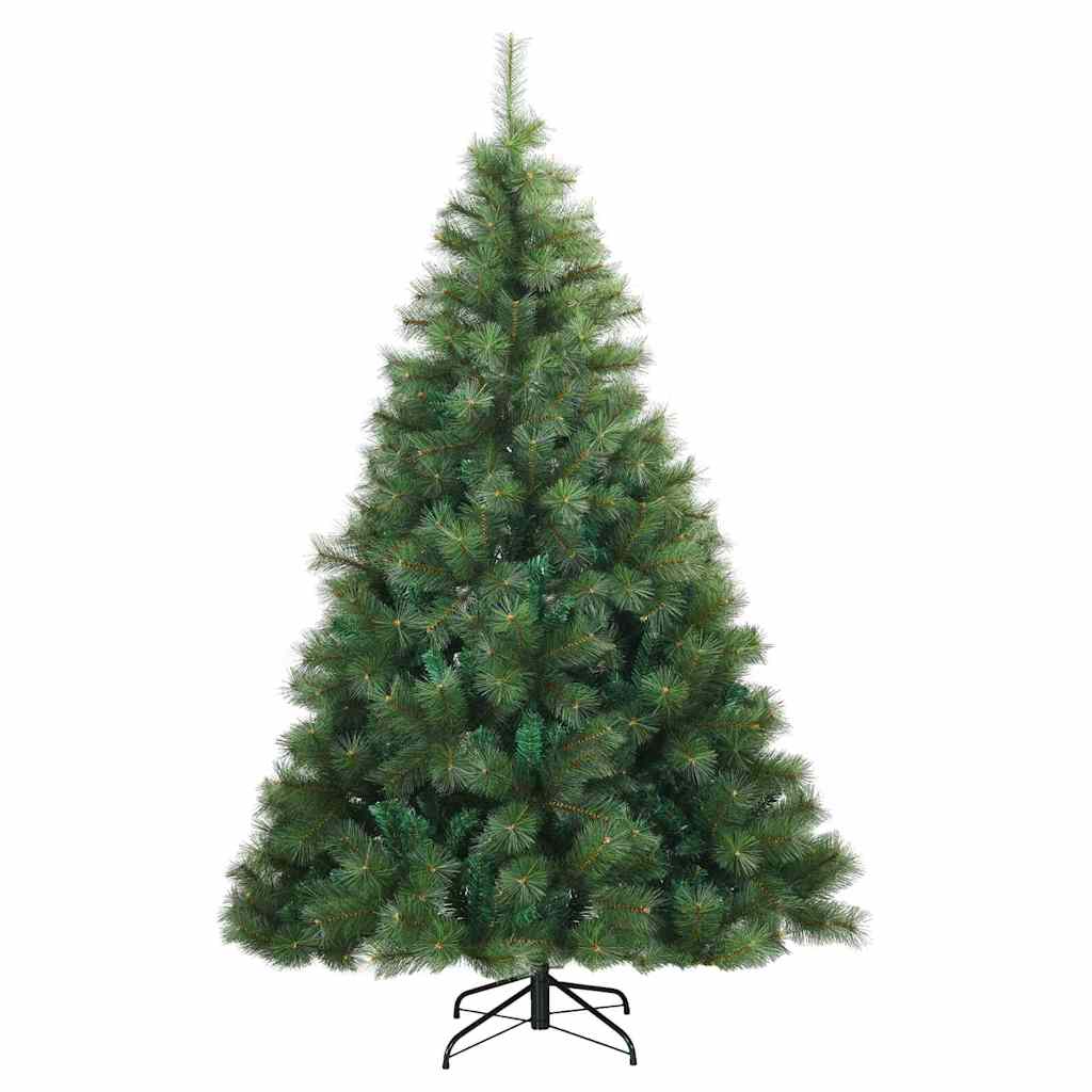 Kunstigt juletræ med 300 LED'er Grøn 180 cm PE og PVC