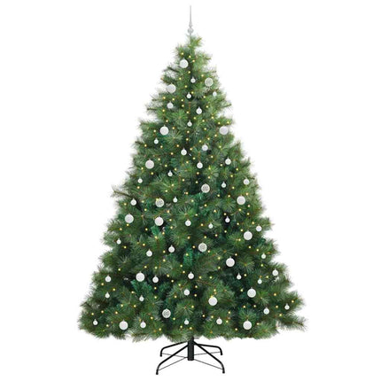 Kunstigt juletræ med 300 LED'er Grøn 240 cm PE og PVC