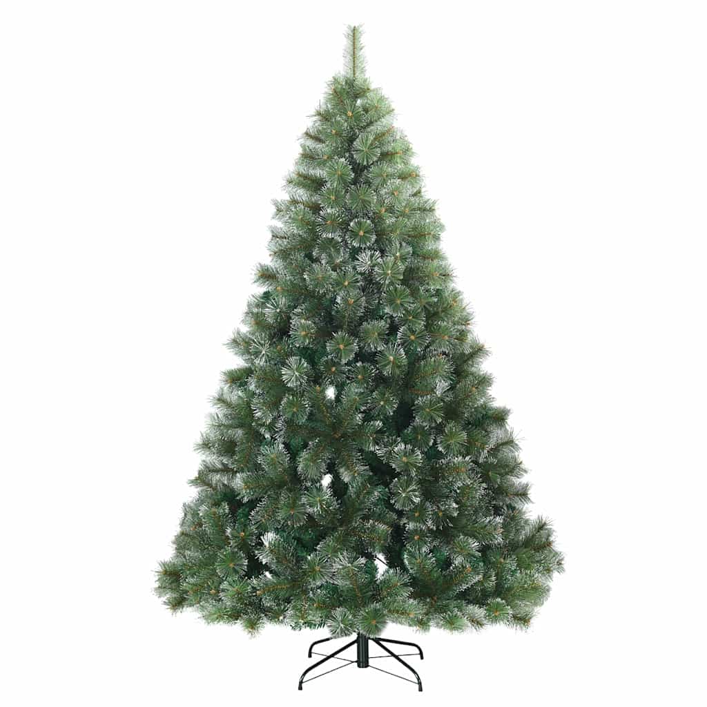 Kunstigt juletræ med 300 LED'er Grøn 180 cm PE og PVC