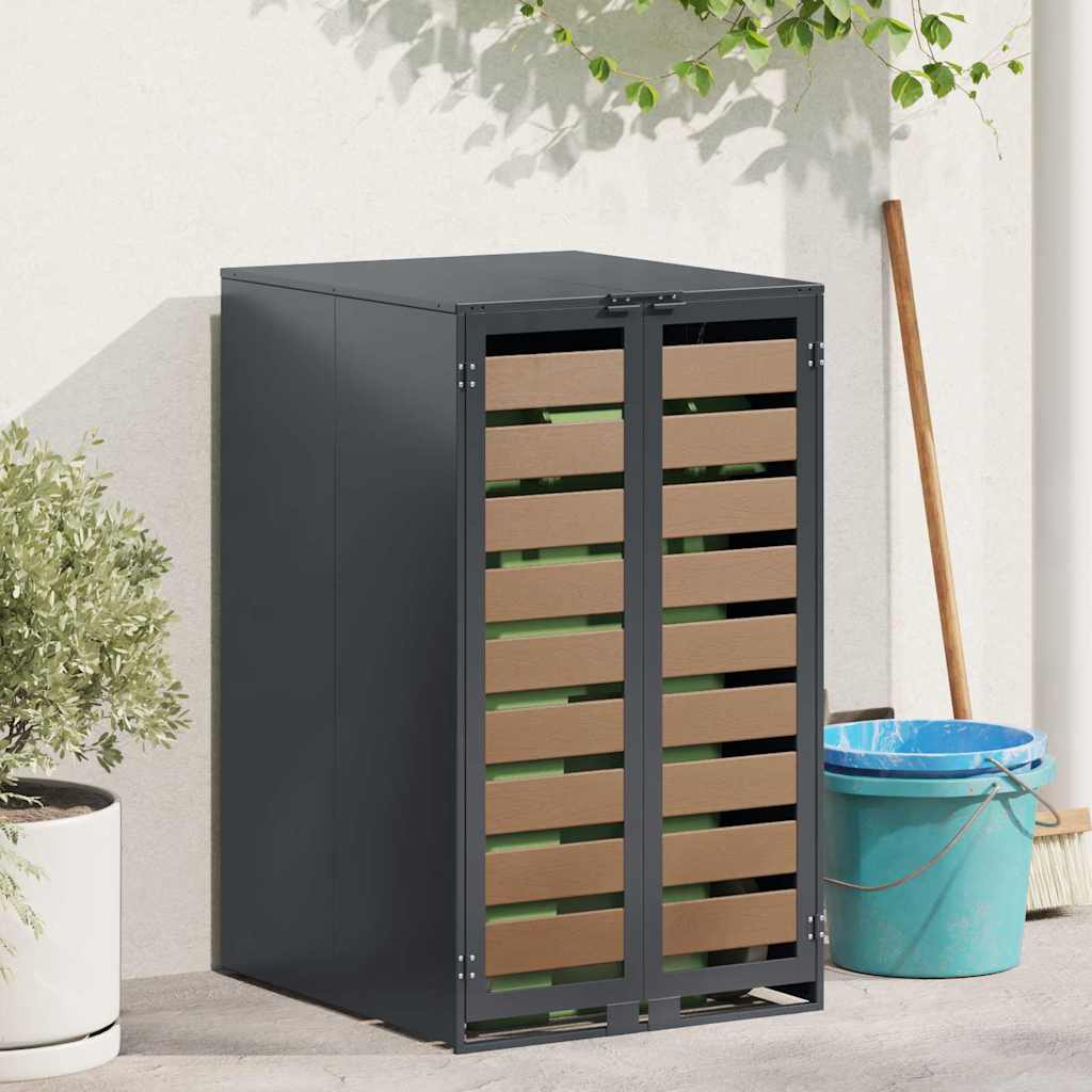 Affaldsspand opbevaring med gasløftlåg til 240L spand Antracit