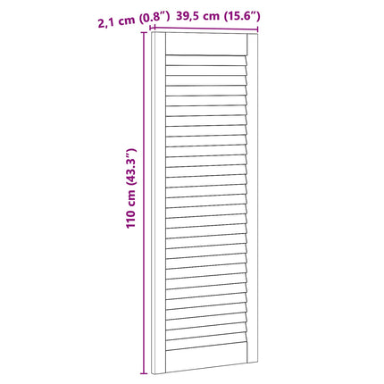 Skabsdør 2 pcs Naturfarvet 110 x 2,1 x 39,5 cm Massiv fyrretræ