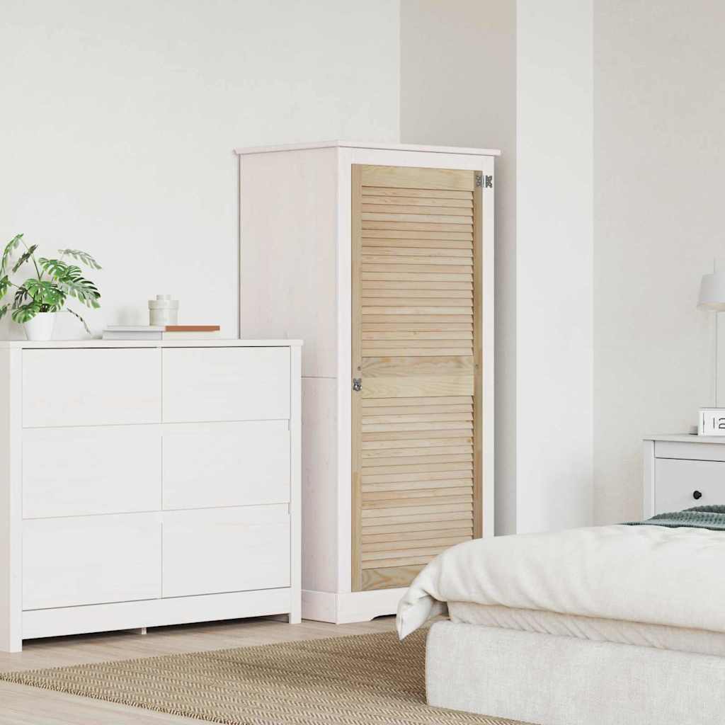 Skabsdør Naturfarvet 140,5 x 2,1 x 59,5 cm Massiv fyrretræ