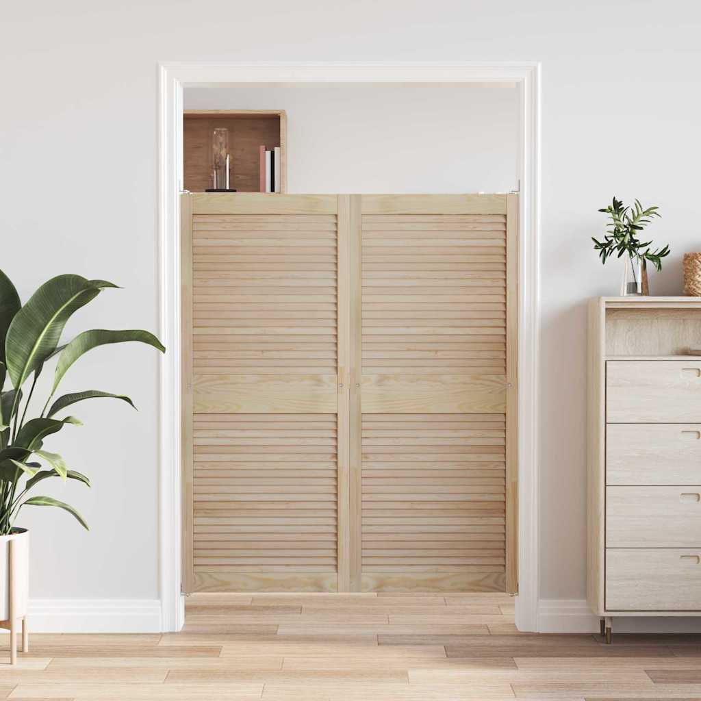 Skabsdør med dør 2 pcs Naturfarvet 140,5 x 2,1 x 59,5 cm