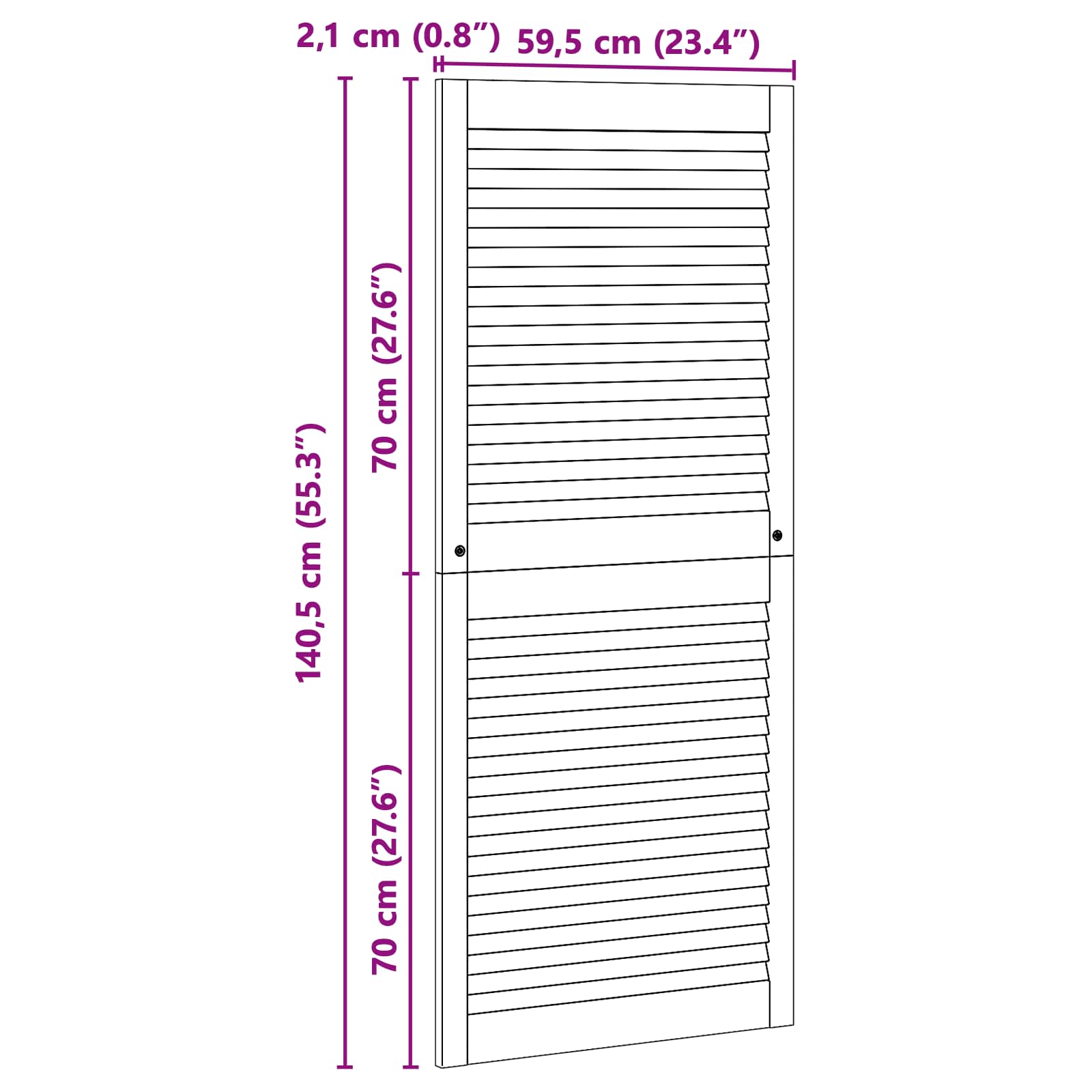 Skabsdør med dør 2 pcs Naturfarvet 140,5 x 2,1 x 59,5 cm