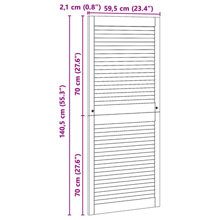 Skabsdør med dør 2 pcs Naturfarvet 140,5 x 2,1 x 59,5 cm