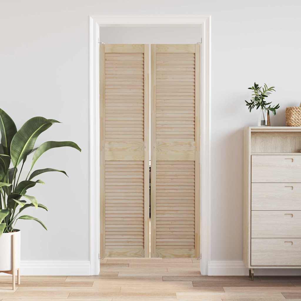 Skabsdør 2 pcs Naturfarvet 170 x 2,1 x 39,5 cm Massiv fyrretræ