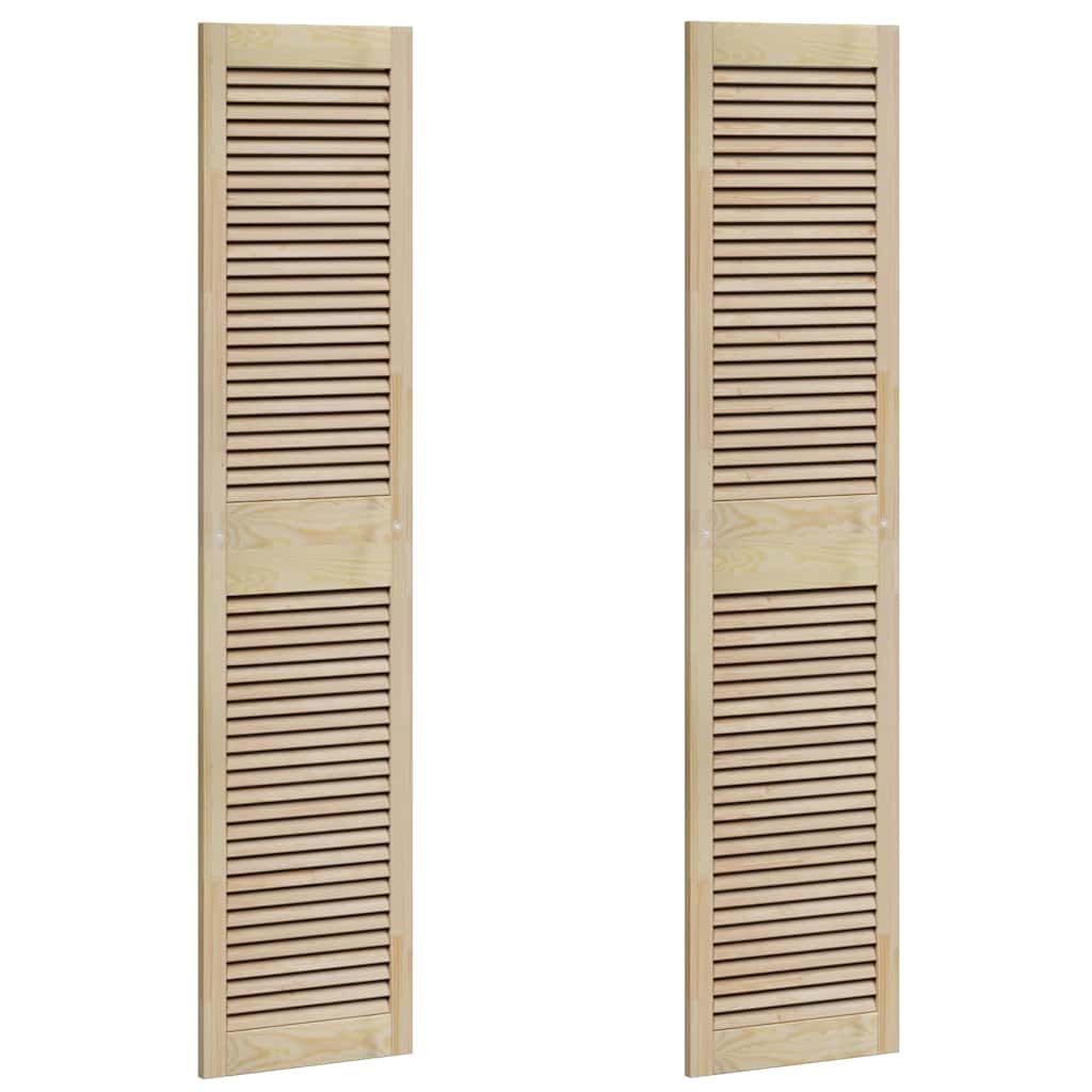 Skabsdør 2 pcs Naturfarvet 170 x 2,1 x 39,5 cm Massiv fyrretræ