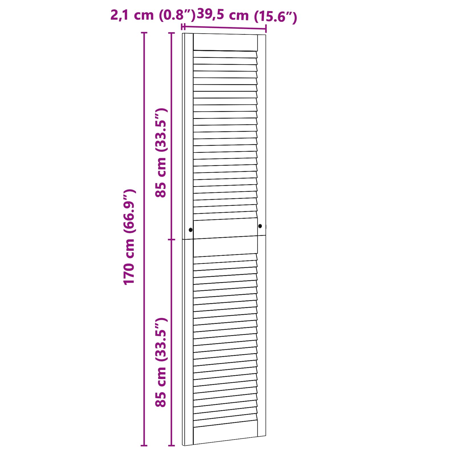 Skabsdør 2 pcs Naturfarvet 170 x 2,1 x 39,5 cm Massiv fyrretræ