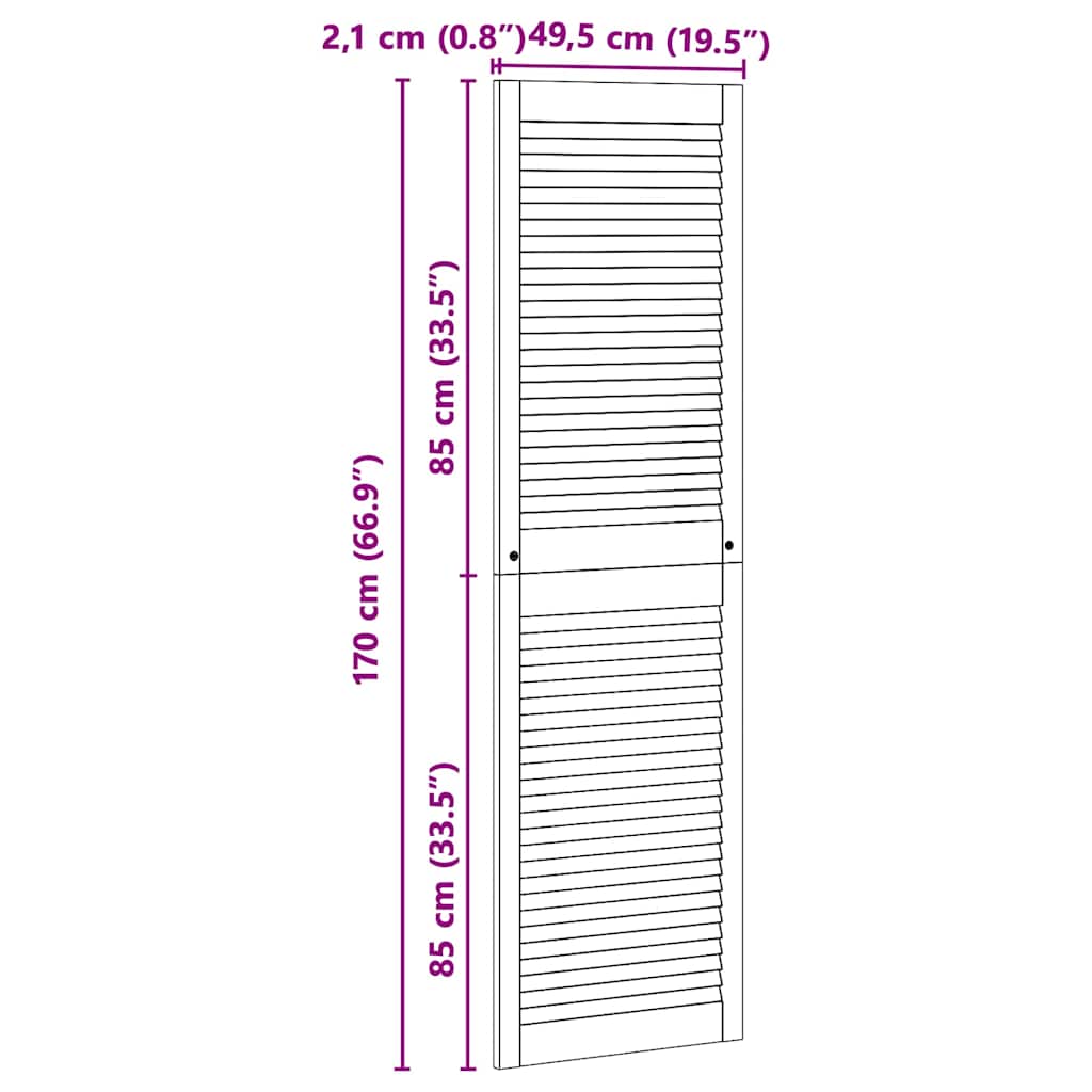 Skabsdør Naturfarvet 170 x 2,1 x 49,5 cm Massiv fyrretræ