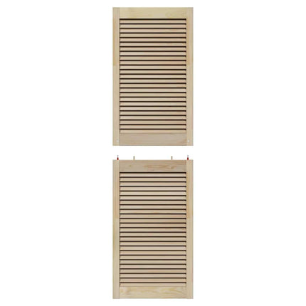 Skabsdør 2 pcs Naturfarvet 170 x 2,1 x 49,5 cm Massiv fyrretræ