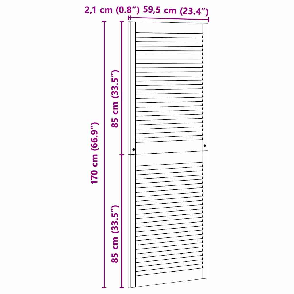 Skabsdør Naturfarvet 170 x 2,1 x 59,5 cm Massiv fyrretræ