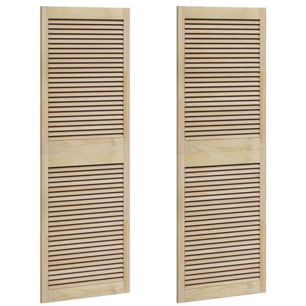 Skabsdør 2 pcs Naturfarvet 170 x 2,1 x 59,5 cm Massiv fyrretræ