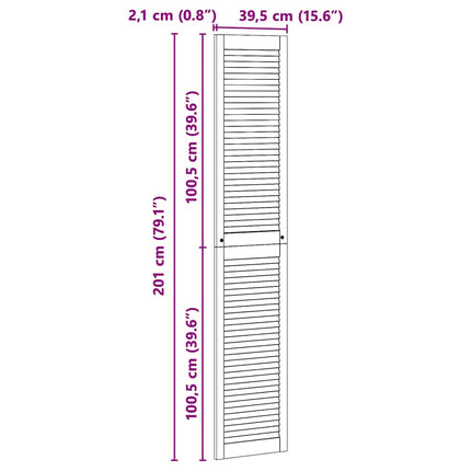 Skabsdør Naturfarvet 201 x 2,1 x 39,5 cm Massiv fyrretræ
