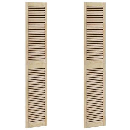 Skabsdør 2 pcs Naturfarvet 201 x 2,1 x 39,5 cm Massiv fyrretræ