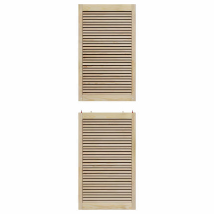 Skabsdør 2 pcs Naturfarvet 201 x 2,1 x 59,5 cm Massiv fyrretræ