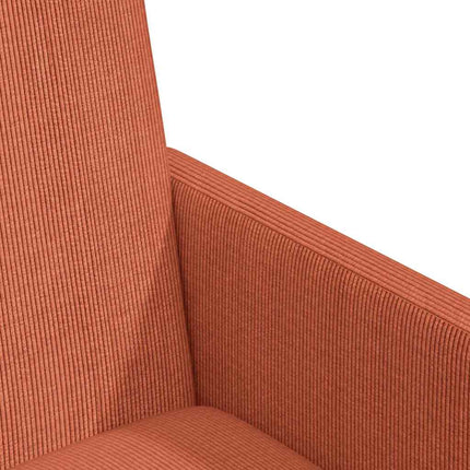 Spisebordsstole med hjul 2 stk. Corduroy stof Rød orange
